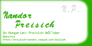 nandor preisich business card